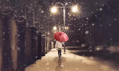 雪中漫步瀑布流个人博客模板