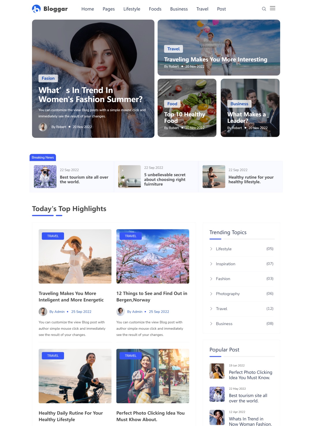 Bloggar-News Magazine Template