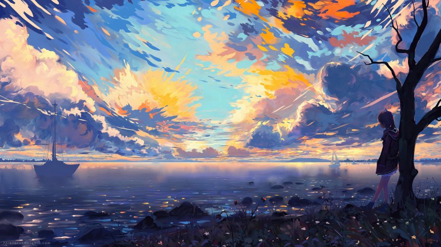Hangmoon绘画 梦幻般的风景 色彩绚丽画风简约抽象图片